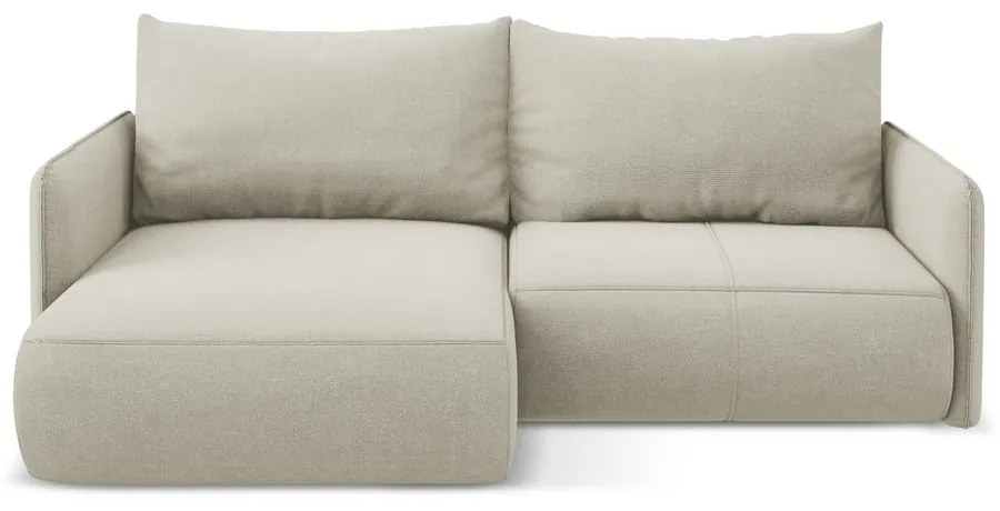 Кремав разтегателен ъглов диван с място за съхранение (ляв ъгъл) Nanea – Makamii