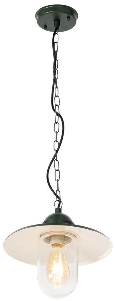 Модерна външна висяща лампа тъмно зелена IP44 - Kansas