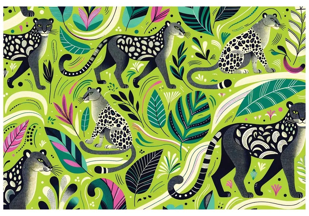 Тапет – Леопарди в тропическа джунгла