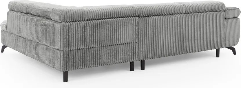 Светлосив ъглов диван от рипсено кадифе (десен ъгъл L форма) Marbeya – Ropez