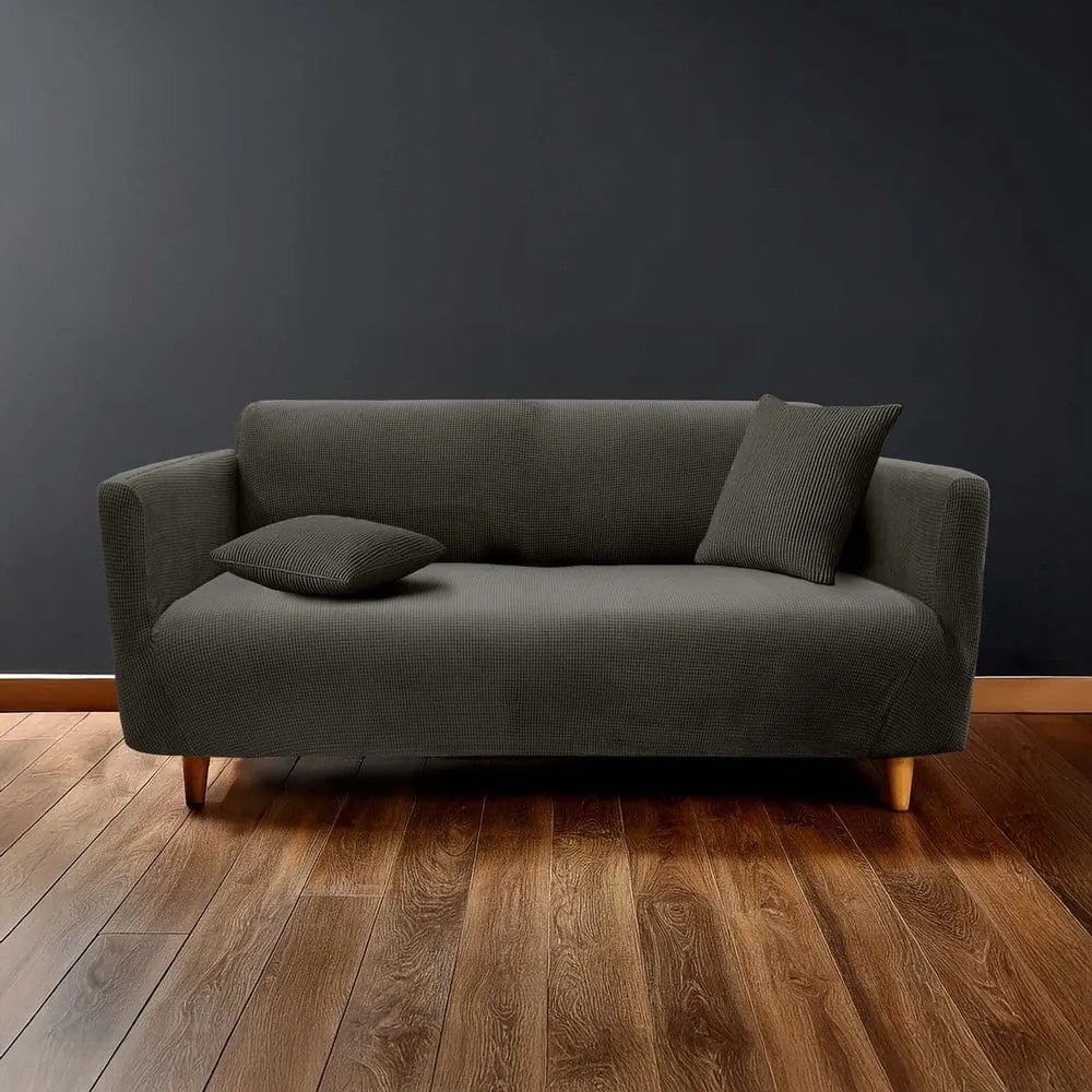 Антрацитно триместно ластично покривало за диван Sacha – douceur d'intérieur