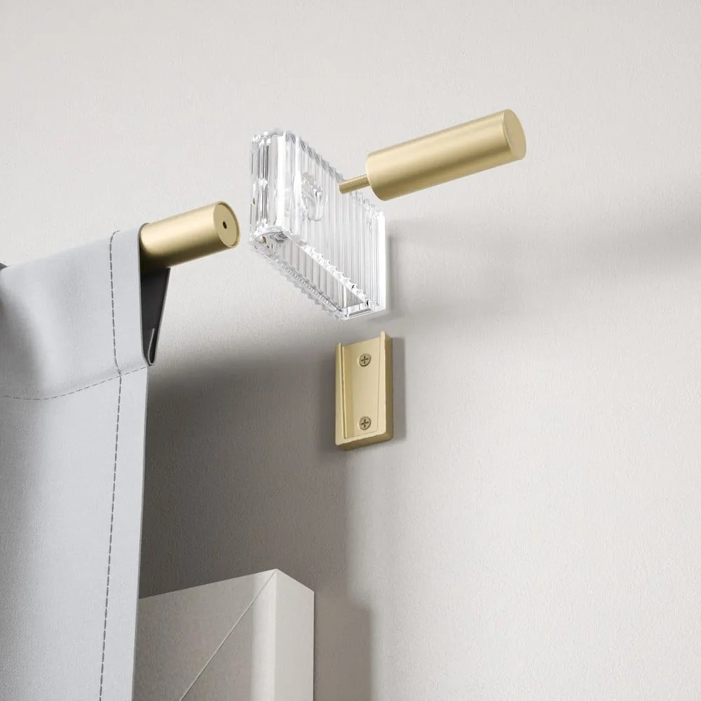 Матово златист стоманен разширяем прът за завеси 107 - 305 cm Flute – Umbra