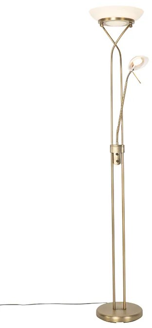 Подова лампа бронз с LED и димер с лампа за четене - Empoli