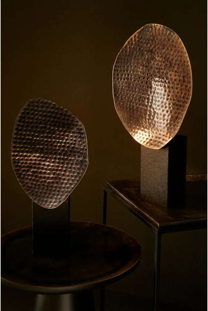 Антрацитна метална настолна лампа с метален абажур (височина 46 cm) Neev – Bizzotto