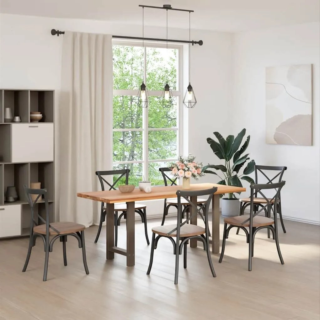 4013303 vidaXL Крака за трапезна маса, естествена стомана, 2 бр., 50 x (72-73) см, стомана