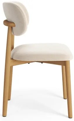 АЛДО Бежово (тъкан Апия 453)/рамка лакиран дъб - ДЪРВЕН СТОЛ ЗА ДНЕВНА, ТРАПЕЗАРИЯ, КУХНЯ РЕТРО