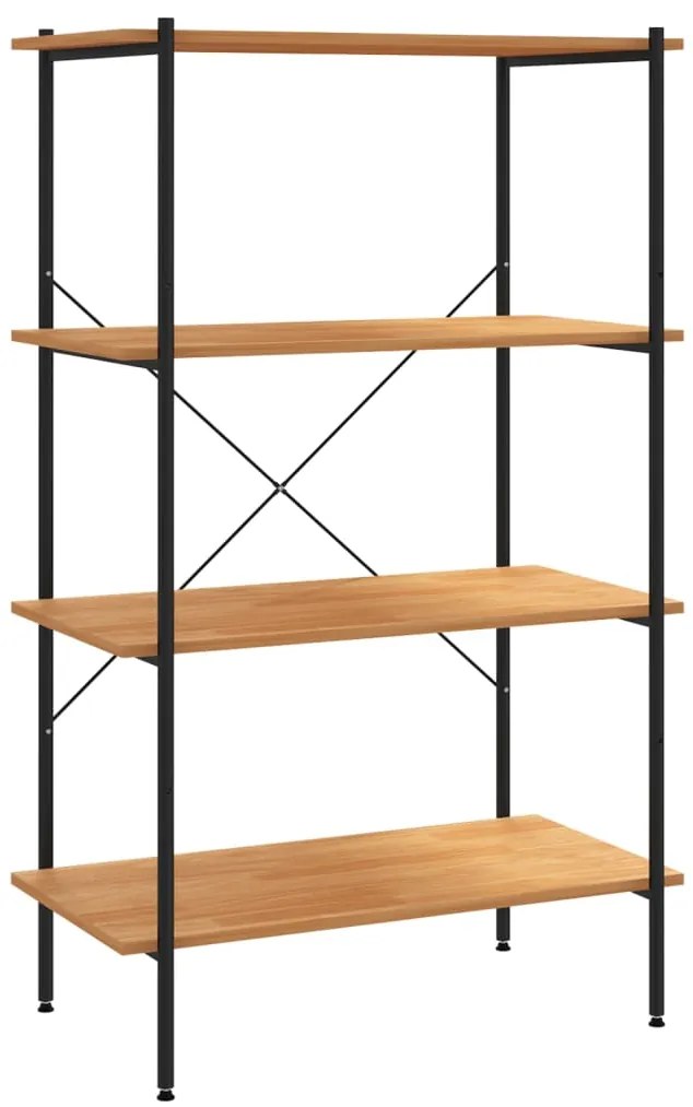 336344 vidaXL Етажерка с 4 рафта, черно и дъб, 80x40x130 см