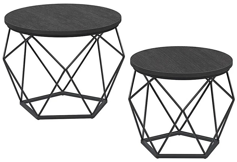 Комплект от 2 холни масички TALIA, черни