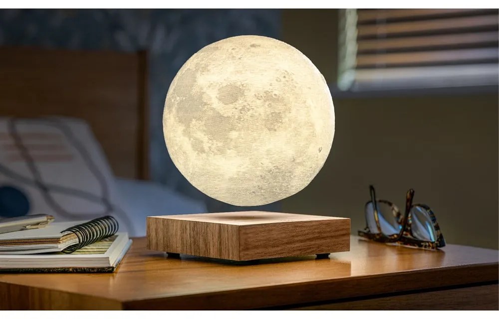 Кафява LED настолна лампа (височина 14 cm) Moon – Gingko