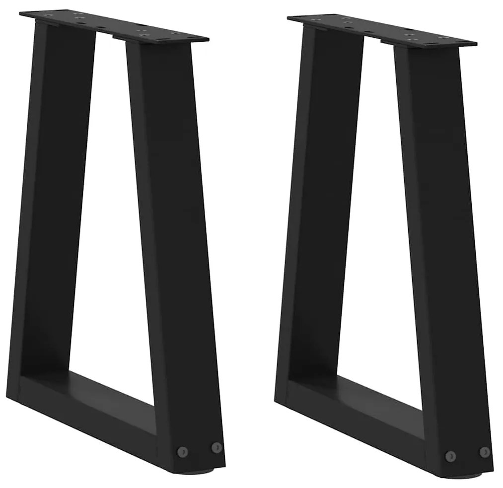 4012540 vidaXL Крака за масичка за кафе, V-образни, 2 бр., черни, 28 x (42-43,3) см, стомана