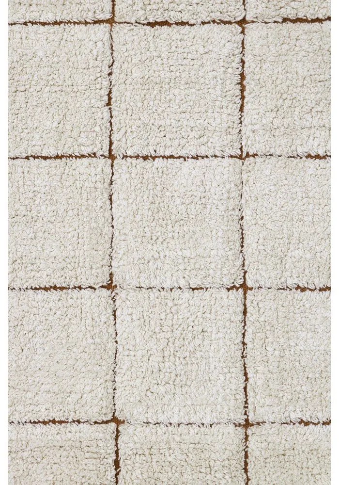 Кремав ръчно изработен памучен килим подходящ за пране 120x160 cm Mosaic – Lorena Canals