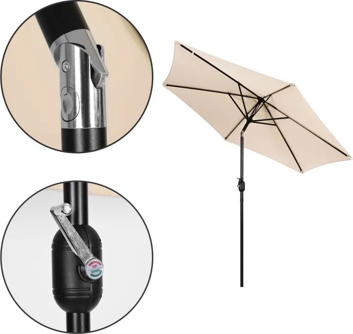 Градински чадър 270 см с наклон Бежово