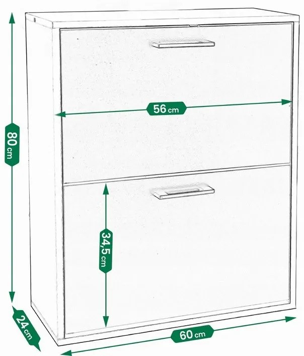 Шкаф за обувки от MDF - 81 x 24 x 60 cm