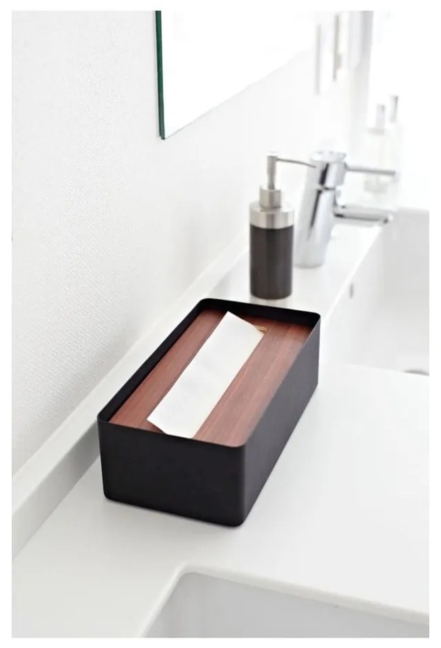 Черна кутия за хартиени носни кърпички Tsu Rin - YAMAZAKI