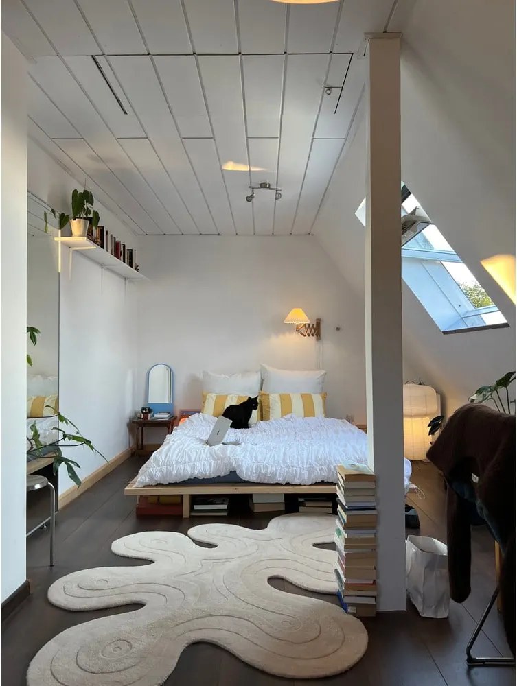 Двойно легло от масивен бор с включена подматрачна рамка в естествен цвят 140x200 cm Japan – Karup Design