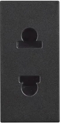 BTICINO Контакт ЕВРО/АМЕРИКАНСКИ стандарт 2P 1 мод. 16A детска защита цвят Черен Classia Pro  - RG4125P