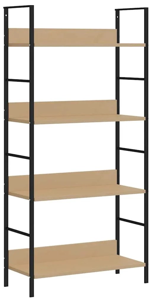 288223 vidaXL Библиотека с 4 рафта, дъб, 60x27,6x124,5 см, инженерно дърво