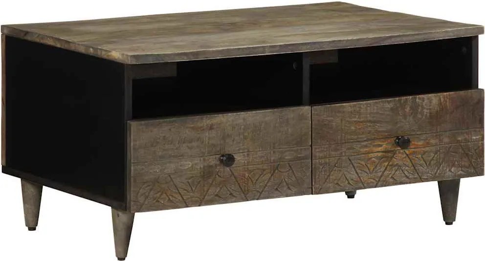 4017805 vidaXL Масичка за кафе Светло сиво 80x54x40 cm Масивна дървесина Манго