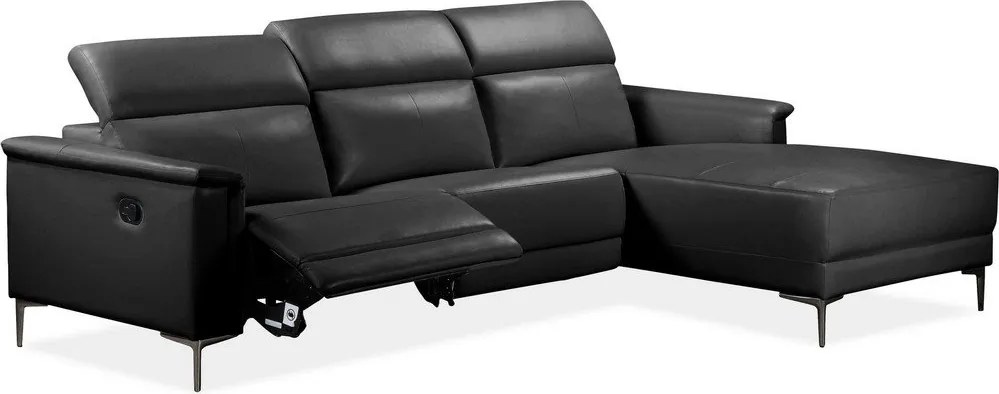 Черен ъглов диван от изкуствена кожа (десен ъгъл) Lund – Støraa