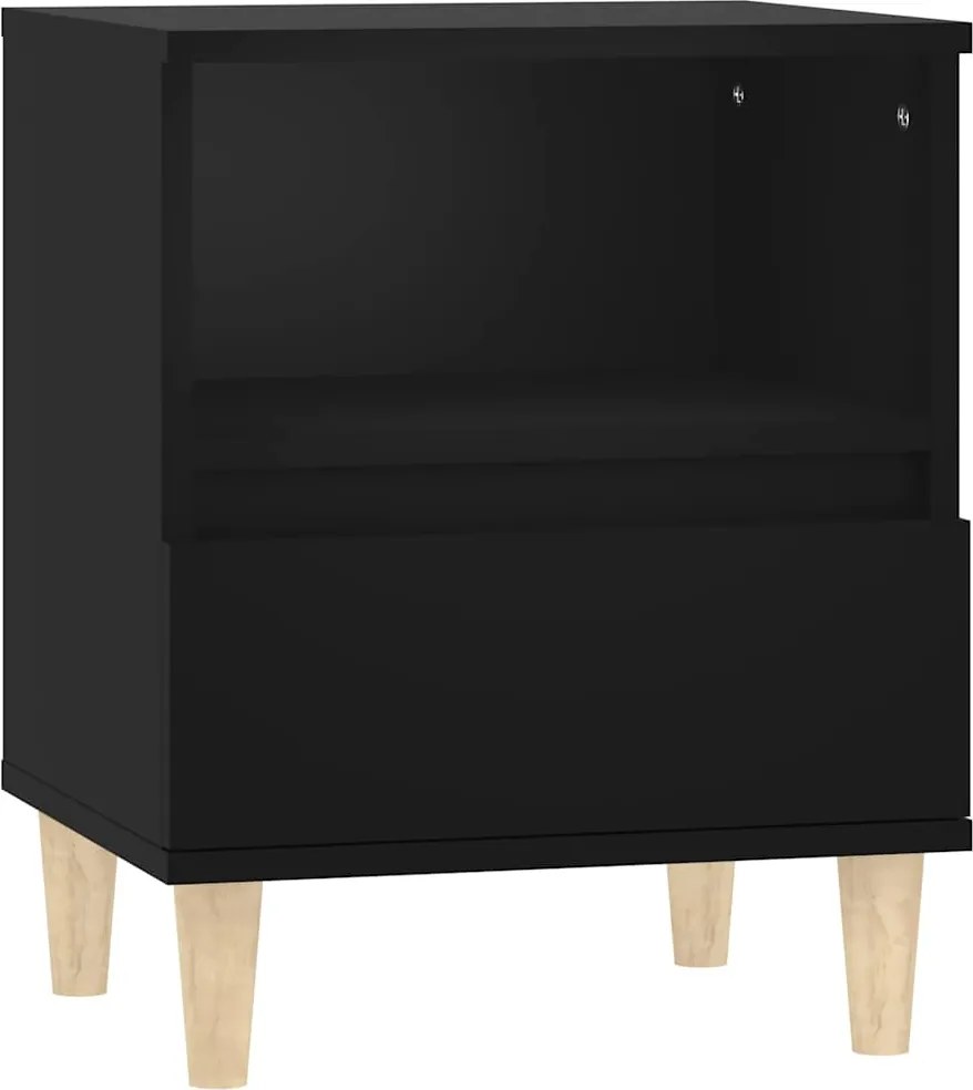 821796 vidaXL Нощно шкафче, черно,40x35x50 см