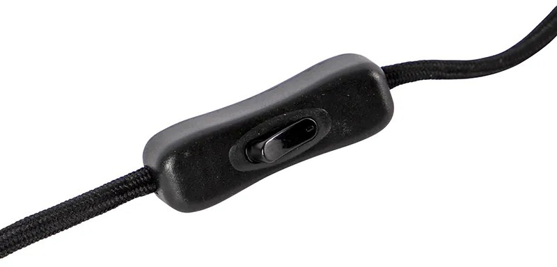 Дизайнерска настолна лампа черна с опушено стъкло - Dome