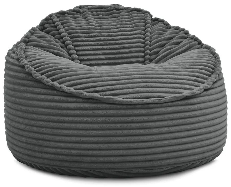 Тъмносив пуф от рипсено кадифе Socrate – Bobochic Paris