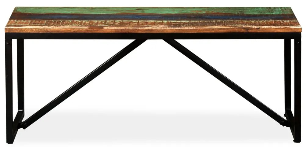 244901 vidaXL Пейка от регенерирано дърво масив, 110х35х45 см