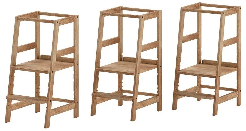 Учебна кула от масивен дъб в естествен цвят Forrest – Vipack