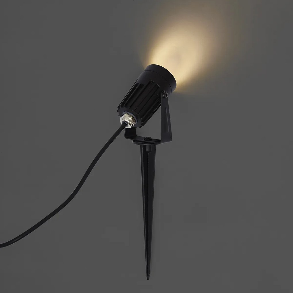 Модерен 12V прожектор черен вкл. LED IP67 - Voltaire Pico