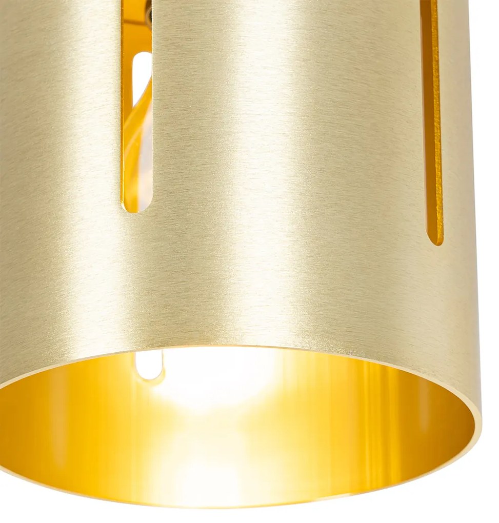 Дизайнерска таванна лампа златиста със светлинен ефект - Yana