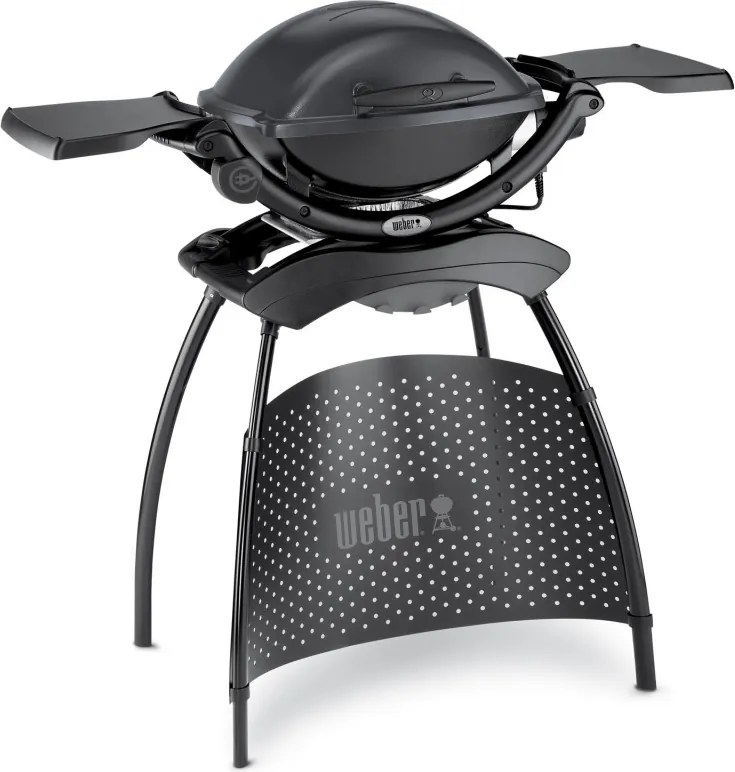 Електрическо барбекю Weber Q2400 WB 55020879, 2200 W, 55x39 cm, Капак и корпус от лят алуминий, Подвижна тава за мазнини, Тъмносив