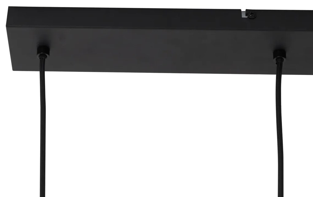 Модерен висящ полилей черен с димно стъкло 4-светлинен - Dame