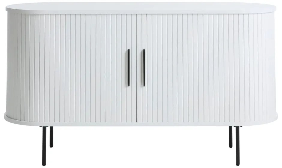 Бял скрин с плъзгащи се врати 120x76x45 cm Nola – Unique Furniture