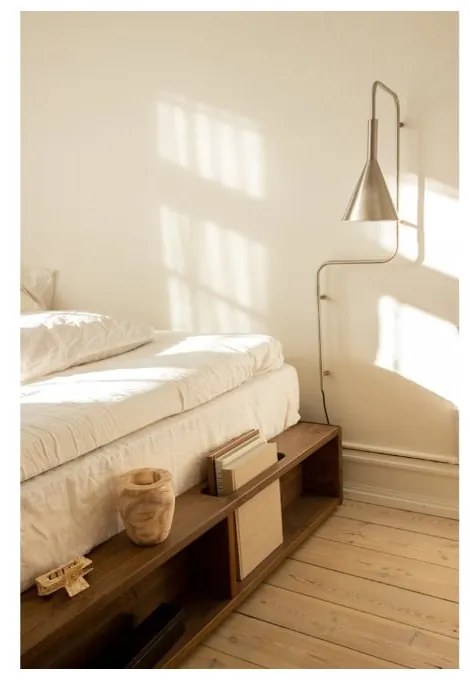 Кафяво двойно легло от борова дървесина с решетка 180x200 cm Ziggy - Karup Design