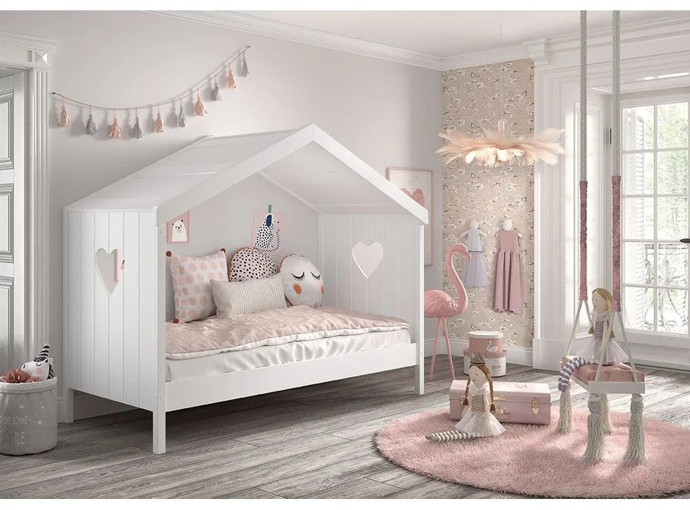 Бяло легло за къща 90x200 cm Amori - Vipack