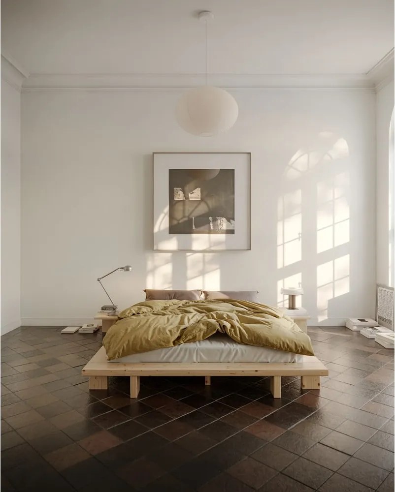 Кафяво нощно шкафче от масивен бор Japan – Karup Design