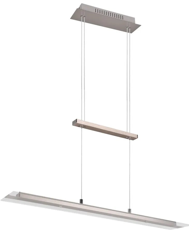 Сиво LED висящо осветително тяло със стъклен абажур Milos - Reality