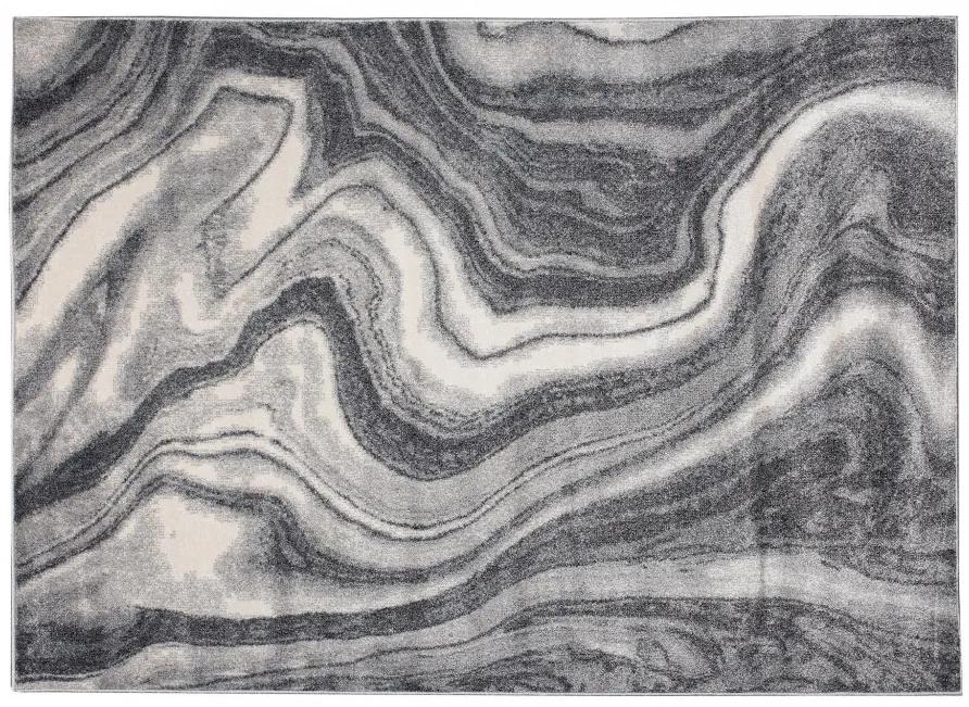 Тъмно сив дизайнерски килим с абстрактен модел Ширина: 60 ​​см | Дължина: 100 см