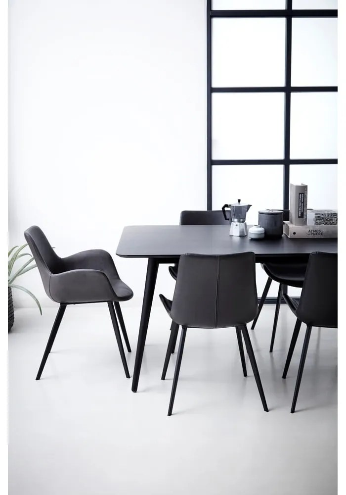 Тъмносив тапициран трапезен стол с подлакътници Hype – DAN-FORM Denmark