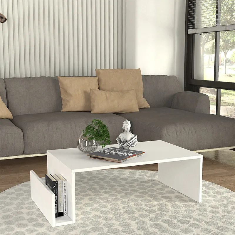 Меламинов кафе маса Regnar в бял цвят 100.6x55x31.8см.