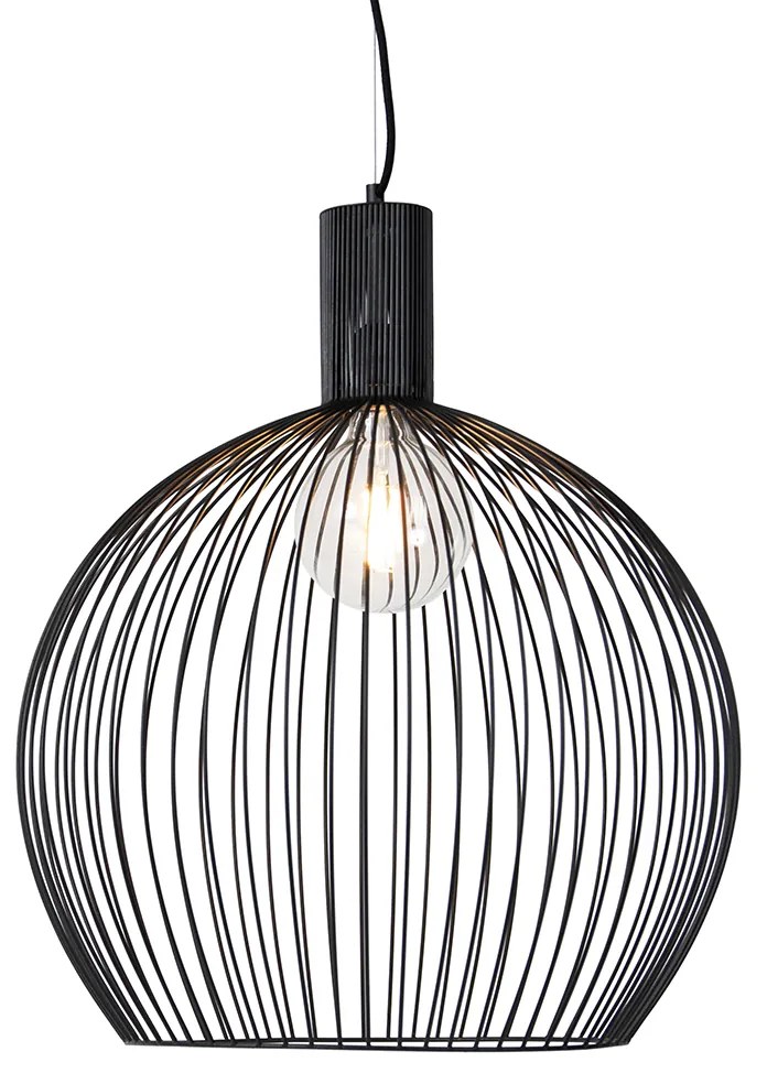 Интелигентна кръгла висяща лампа черна 50 см с Wifi G95 - Dos