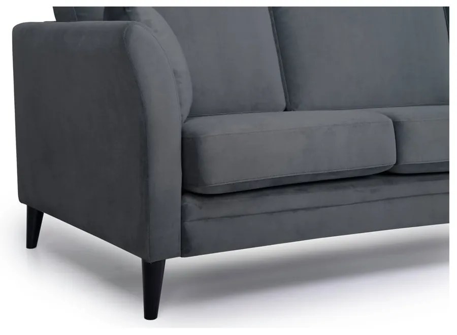 Сив кадифен диван 237 см Eden - Scandic