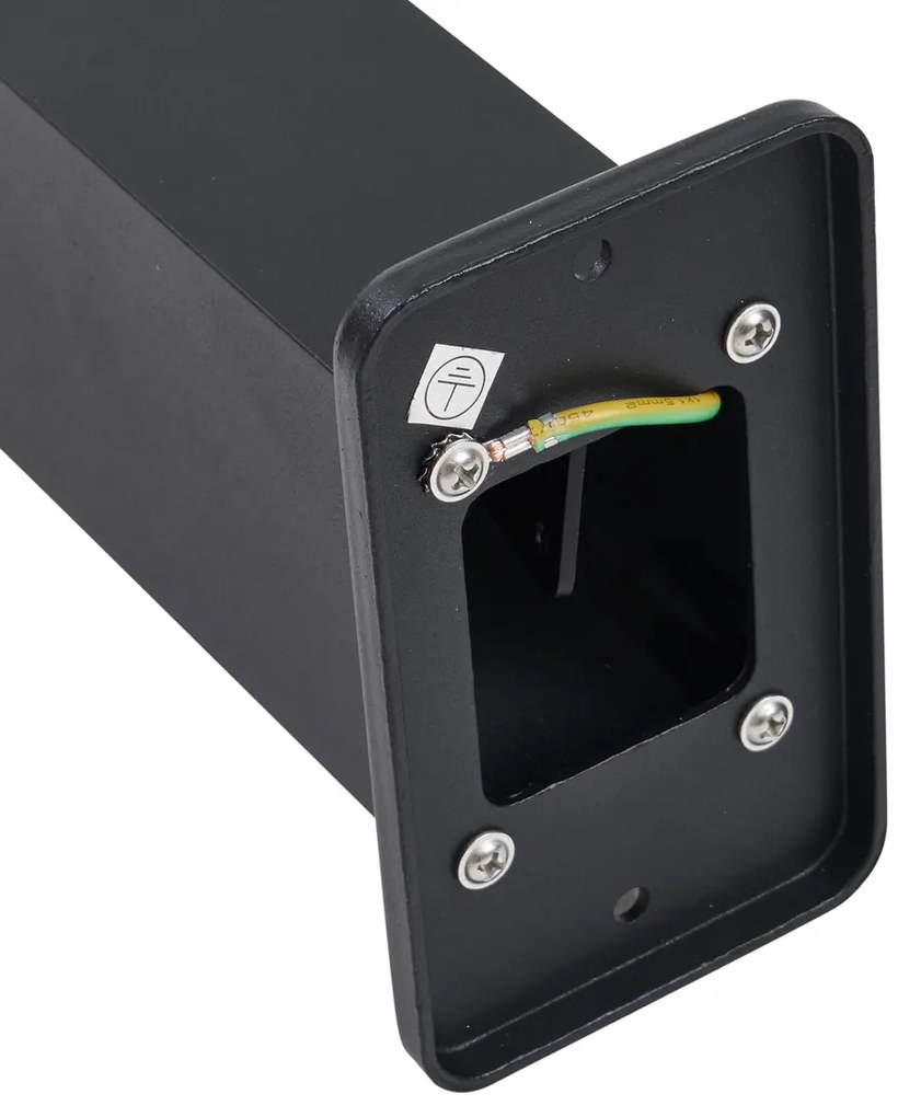 Модерна външна подова лампа черна 65 см с контакт IP44 - Baleno