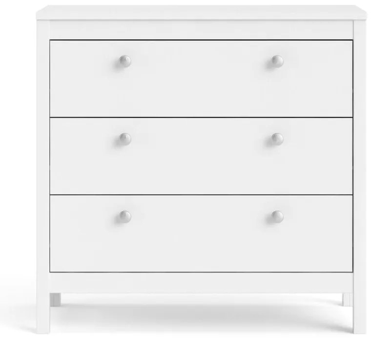 Бял нисък скрин 82x80 cm Madrid – Tvilum