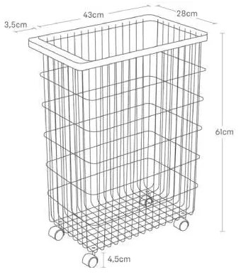 Черна метална кошница за пране 55 L Tower - YAMAZAKI