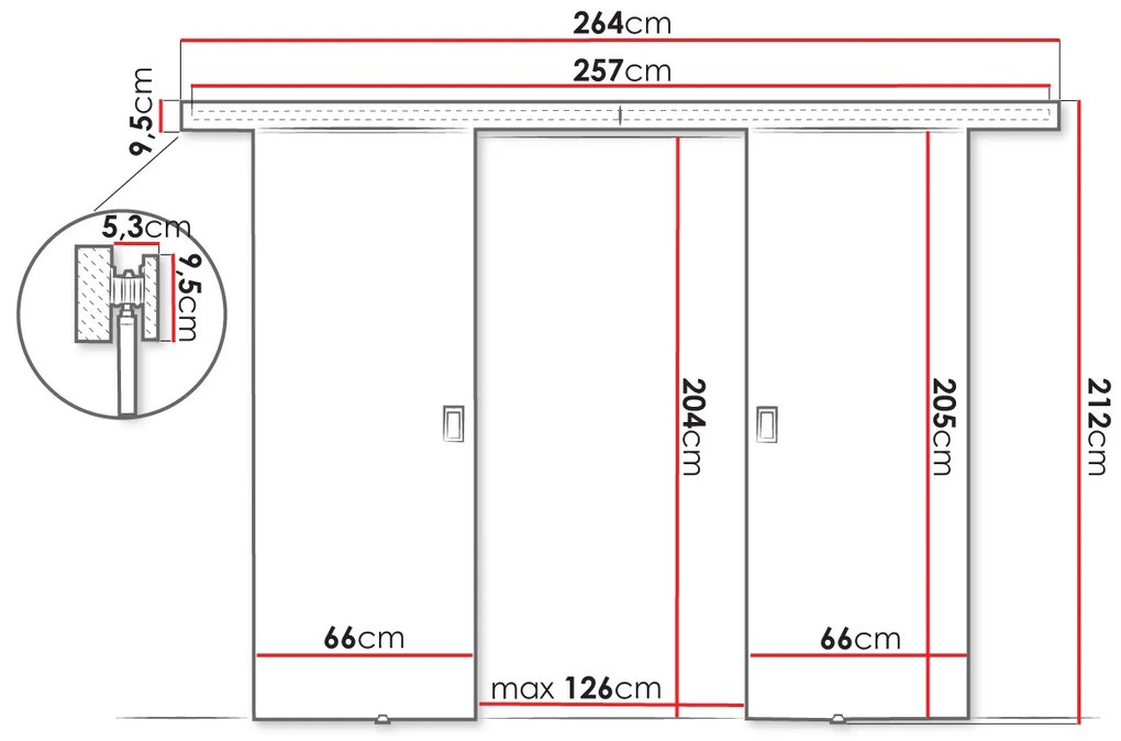 Плъзгаща се врата Werdi-Kafe-152 x 205 cm