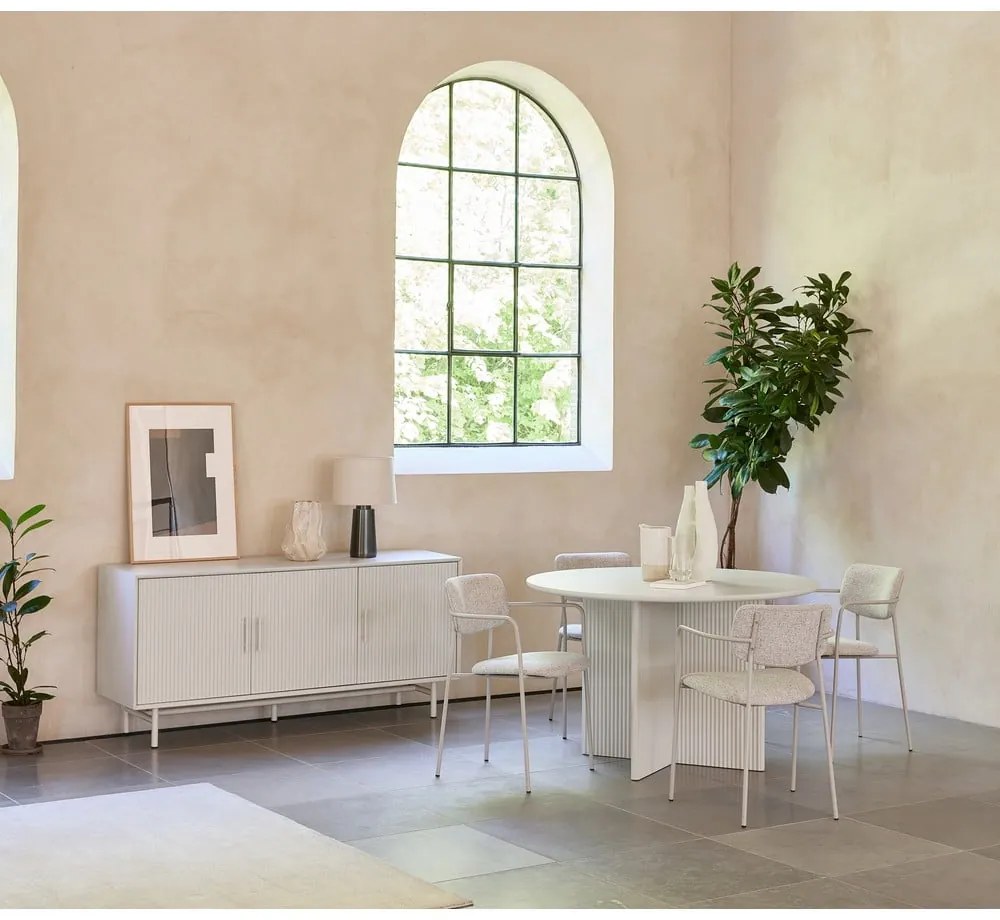 Светлосива кръгла трапезна маса ø 110 cm Palma – Unique Furniture