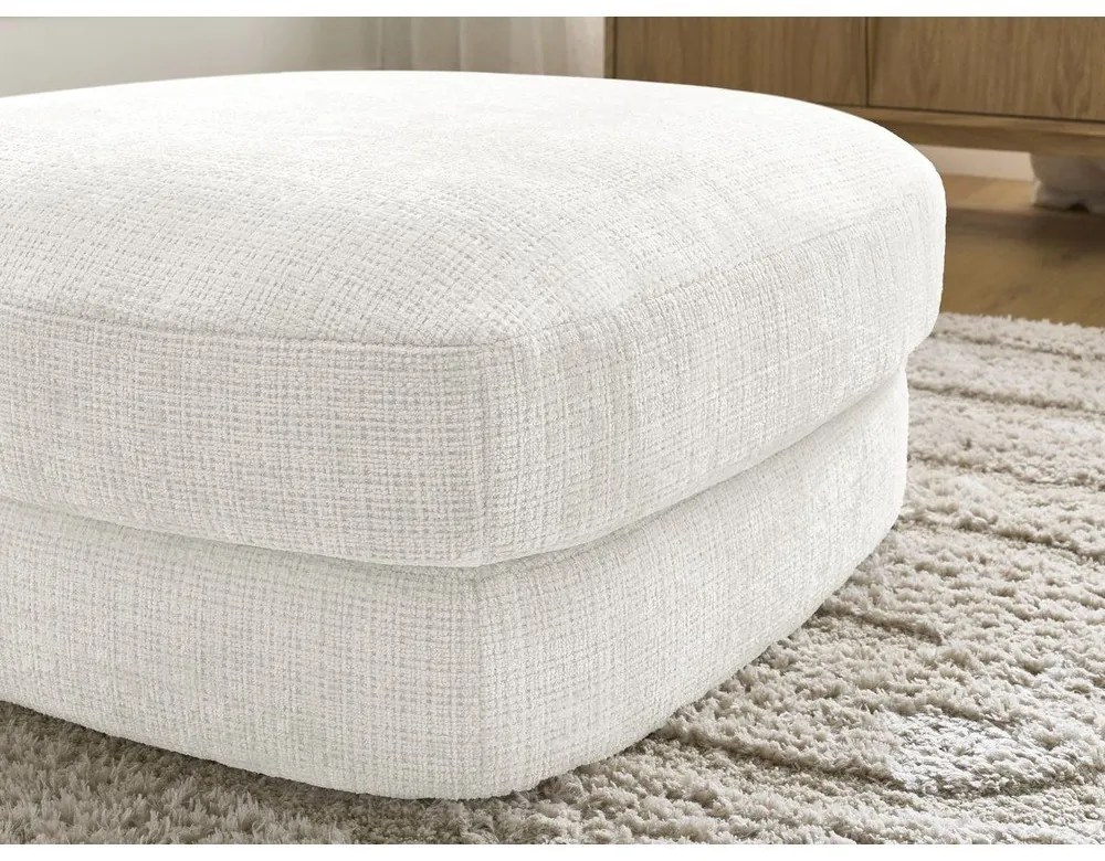 Бяла шенилова табуретка Leonore – Bobochic Paris