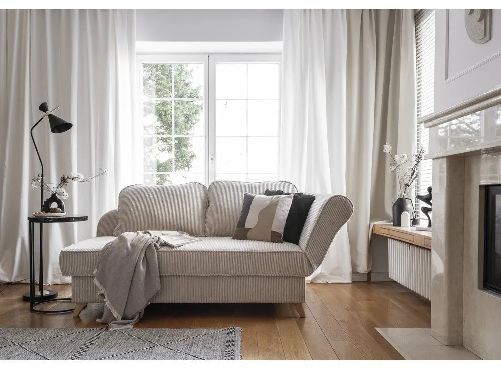 Бежов шезлонг от рипсено кадифе (десен ъгъл) Chic Charlotte – Miuform