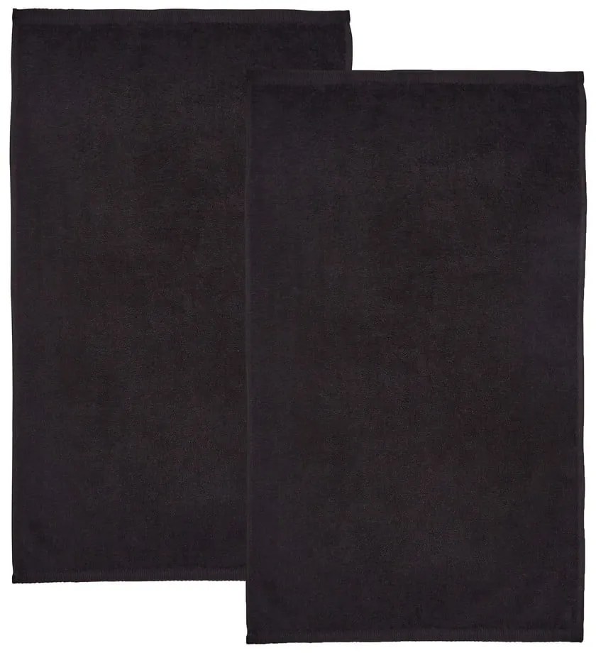 Черни бързосъхнещи памучни хавлиени кърпи от тери в комплект от 2 бр. 90x140 cm Quick Dry – Catherine Lansfield